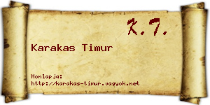Karakas Timur névjegykártya